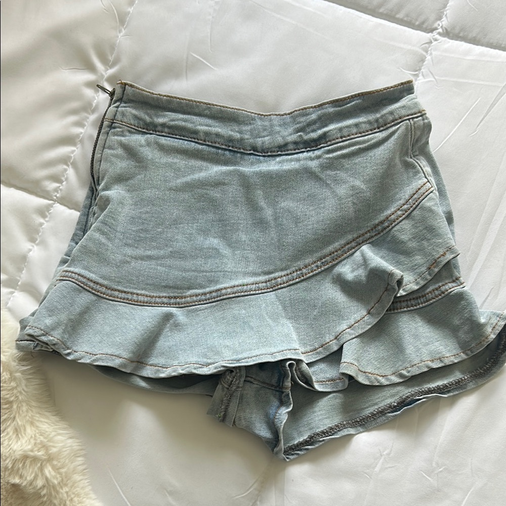 SHEIN Light Blue Denim Skort